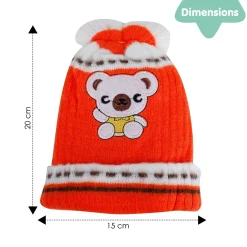 Baby Moo Koala Breathable Beanie Warm Knitted Woollen Cap - Orange