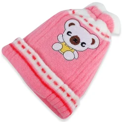 Baby Moo Koala Breathable Beanie Warm Knitted Woollen Cap - Pink
