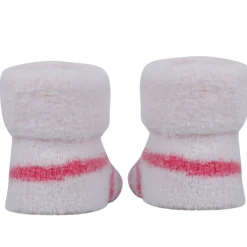 Baby Moo Lady Bug Stripes Soft Socks Booties Pack of 2 - Pink, White