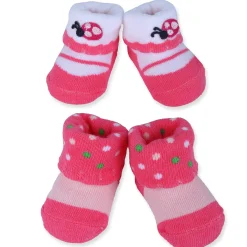 Baby Moo Ladybug Polka Dotted Newborn Breathable Infant Cotton Socks - Pink