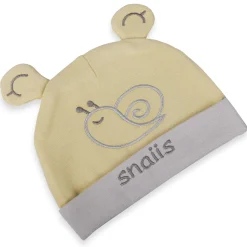 Baby Moo Lazy Snail Organic Soft Cotton Cap - Yellow