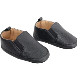 Baby Moo Leather Black Slip-On Booties