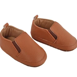 Baby Moo Leather Brown Slip-On Booties