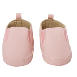 Baby Moo Leather Pink Slip-On Booties
