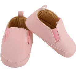Baby Moo Leather Pink Slip-On Booties