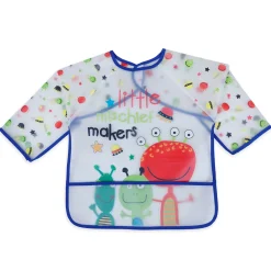 Baby Moo Lil Mischief Makers Long Sleeves Waterproof Wear Me Bib - Blue