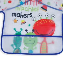 Baby Moo Lil Mischief Makers Long Sleeves Waterproof Wear Me Bib - Blue