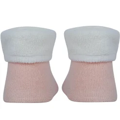 Baby Moo Little Chick 3D Rattle Anti-Skid Socks Booties Pack of 2 - Orange, Peach