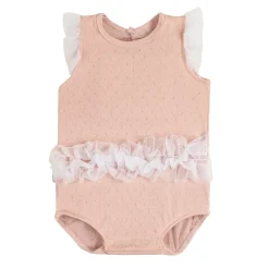 Baby Moo Little Frilly Princess Gift Set 3 Piece With Bodysuit, Socks And Headband - Peach