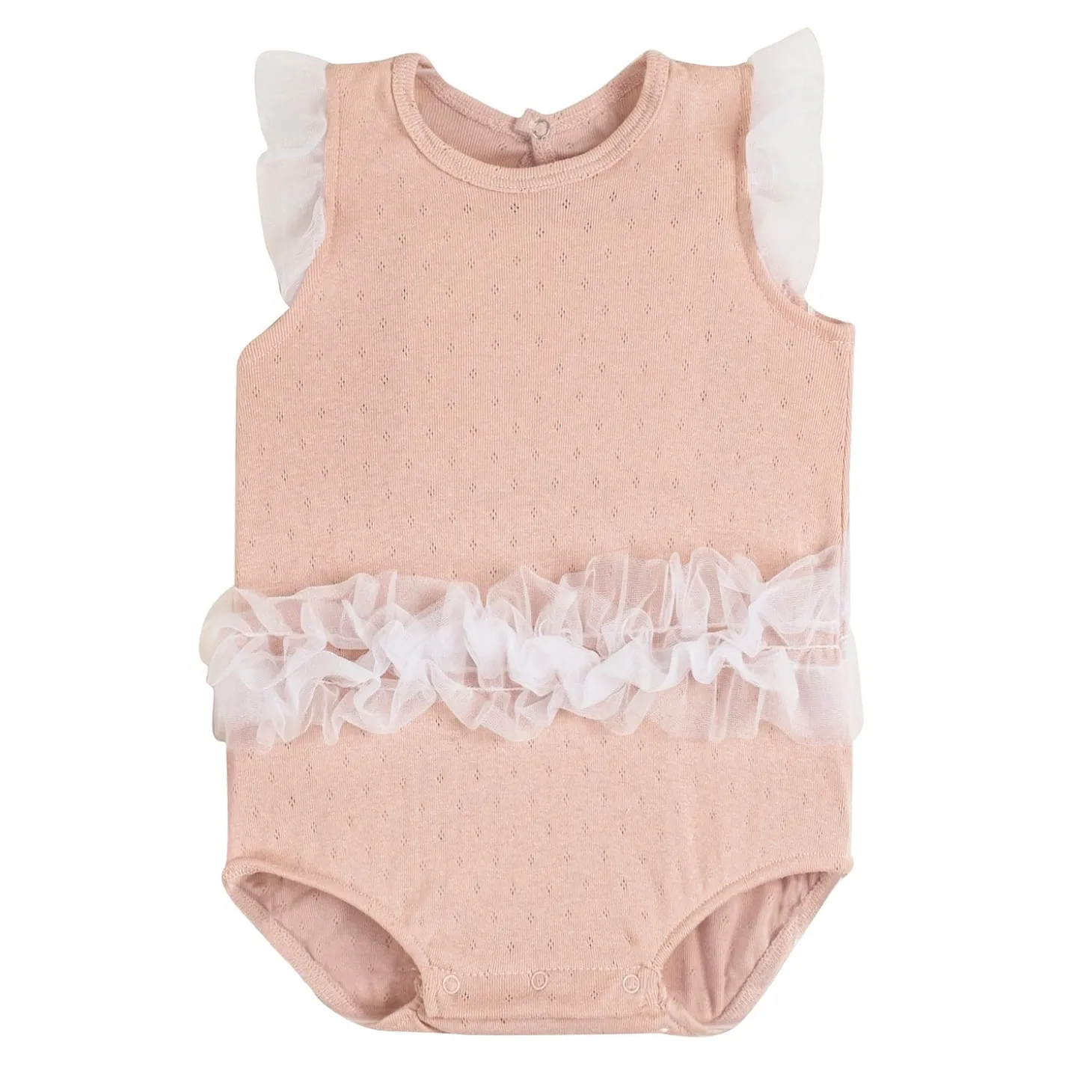 Baby Moo Little Frilly Princess Gift Set 3 Piece With Bodysuit, Socks And Headband - Peach