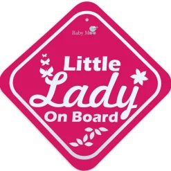 Baby Moo Little Lady On Board Car Safety Board With Vacuum Suction Cup Clip - Pink