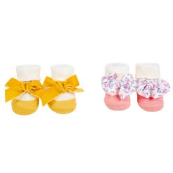 Baby Moo Little Miss Sunshine Infant Girl 4-Piece Gift Hairband And Socks Set - Pink