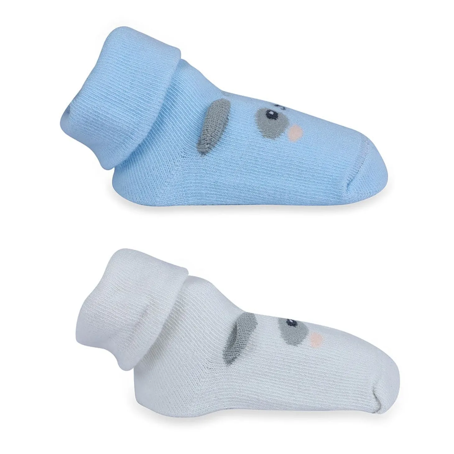 Baby Moo Little Puppy Anti-Skid 2 Pack Socks - Blue