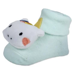 Baby Moo Magical Unicorn Cotton Anti-Skid 3D Socks - Mint Green