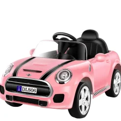 Baby Moo Mini Cooper Electric Ride-On Car for Kids | Rechargeable 12V Battery | Remote Control | USB MP3 Player | Ages 1-5 - Pink