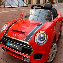 Baby Moo Mini Cooper Electric Ride-On Car for Kids | Rechargeable 12V Battery | Remote Control | USB MP3 Player | Ages 1-5 - Red