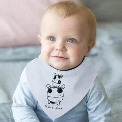 Baby Moo Mini Moo Cotton 3 Pack Bandana Bibs - White