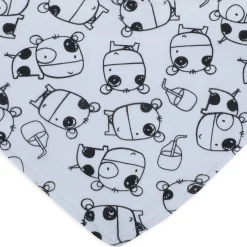 Baby Moo Mini Moo Cotton 3 Pack Bandana Bibs - White