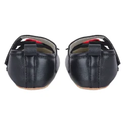 Baby Moo Mini Mouse Bow Velcro Strap Anti-Skid Ballerina Booties - Black