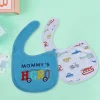 Baby Moo Mommy's Hero Racer Cotton 2 Pack Buttoned Feeding Bibs - Blue