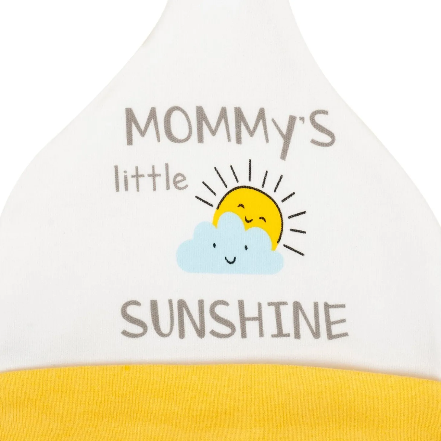 Baby Moo Mommy's Little Sunshine Knotted Infants Ultra Soft 100% Cotton All Season Pack of 3 Caps - Yellow