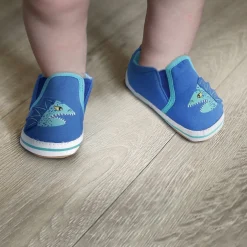 Baby Moo Monster Blue Slip-On Booties