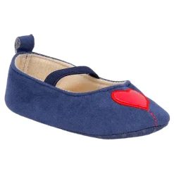 Baby Moo My Little Heart Anti-Skid Elastic Strap Ballerina Booties - Blue, Red