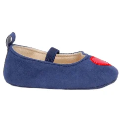 Baby Moo My Little Heart Anti-Skid Elastic Strap Ballerina Booties - Blue, Red