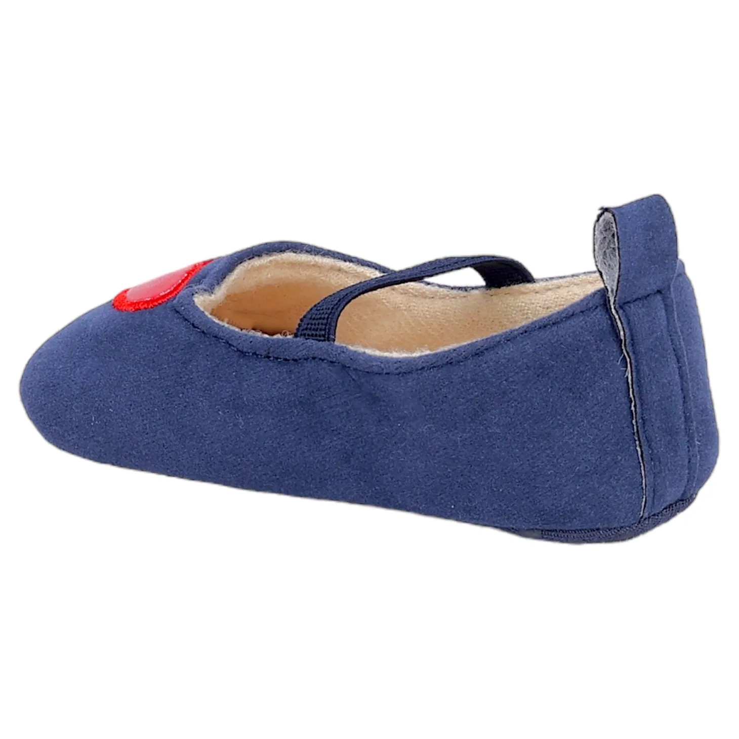 Baby Moo My Little Heart Anti-Skid Elastic Strap Ballerina Booties - Blue, Red