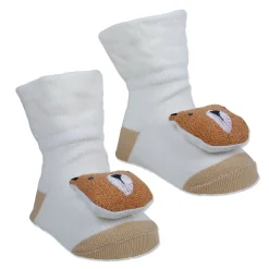 Baby Moo My Pet Cotton Anti-Skid 3D Socks - White