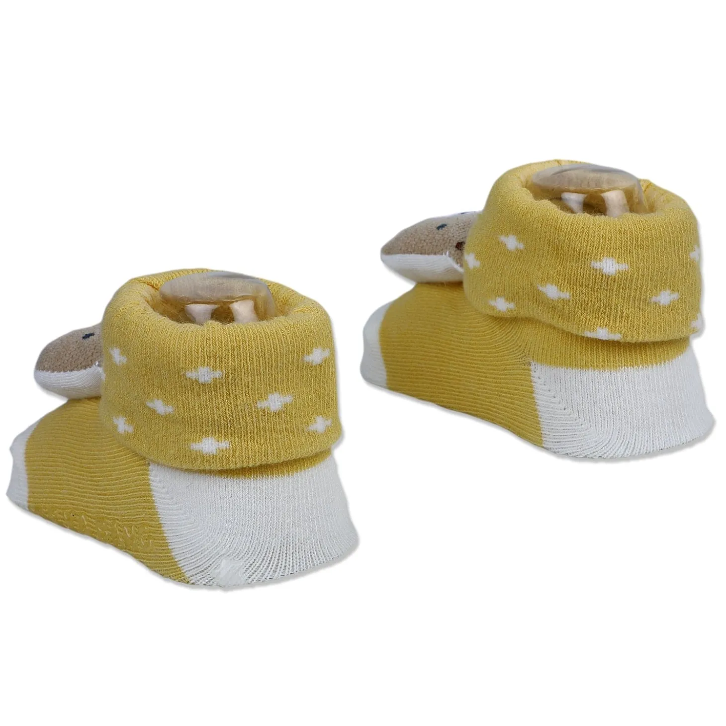 Baby Moo My Pet Cotton Anti-Skid 3D Socks - Yellow