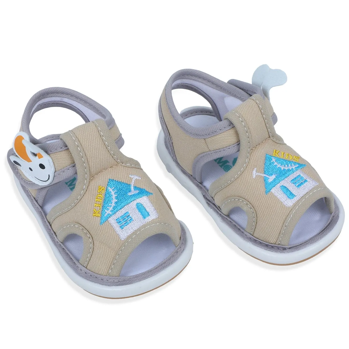 Baby Moo My Pet's House Chu-Chu Sound Breathable Anti-Skid Sandals - Beige