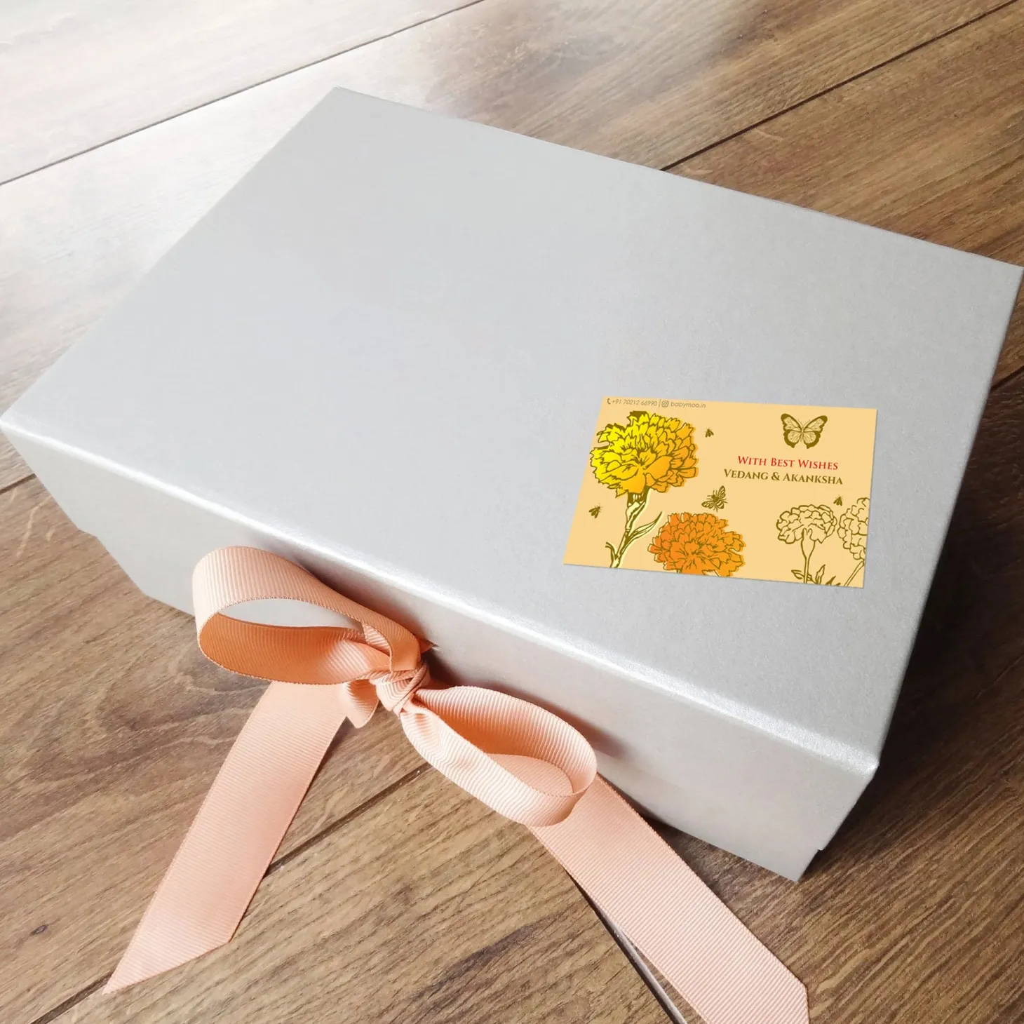 Baby Moo Nature 40 Gift Card Pack Personalised Gold Foil Premium Wish Tags - Brown