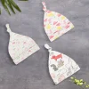 Baby Moo Nature Lover Knotted Infants Ultra Soft 100% Cotton All Season Pack of 3 Caps - White