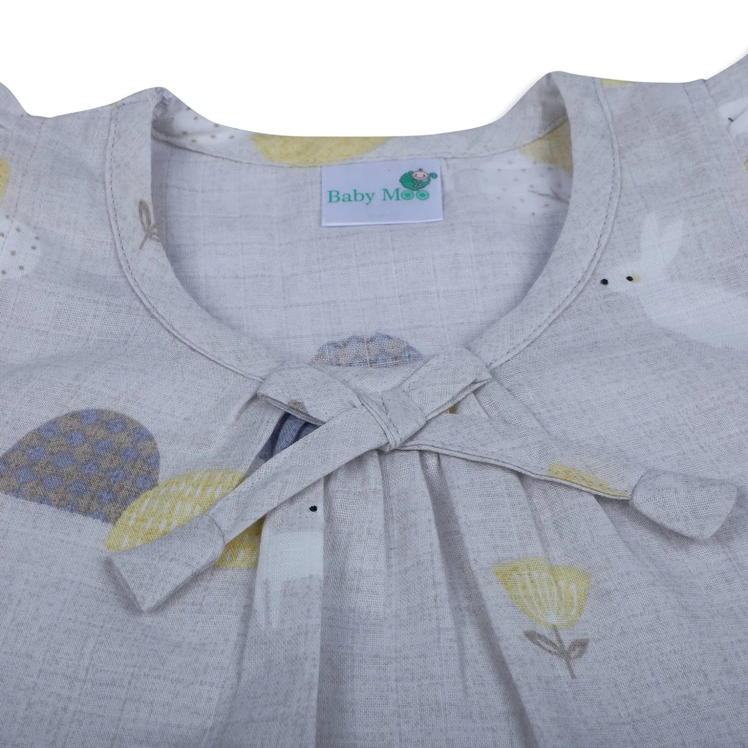 Baby Moo Nature Lover Muslin Frilly Top And Shorts Co-ord Set - Grey