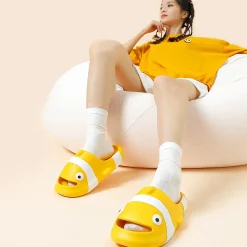 Baby Moo Nemo Waterproof Soft Slippers Anti-Skid Sliders - Yellow