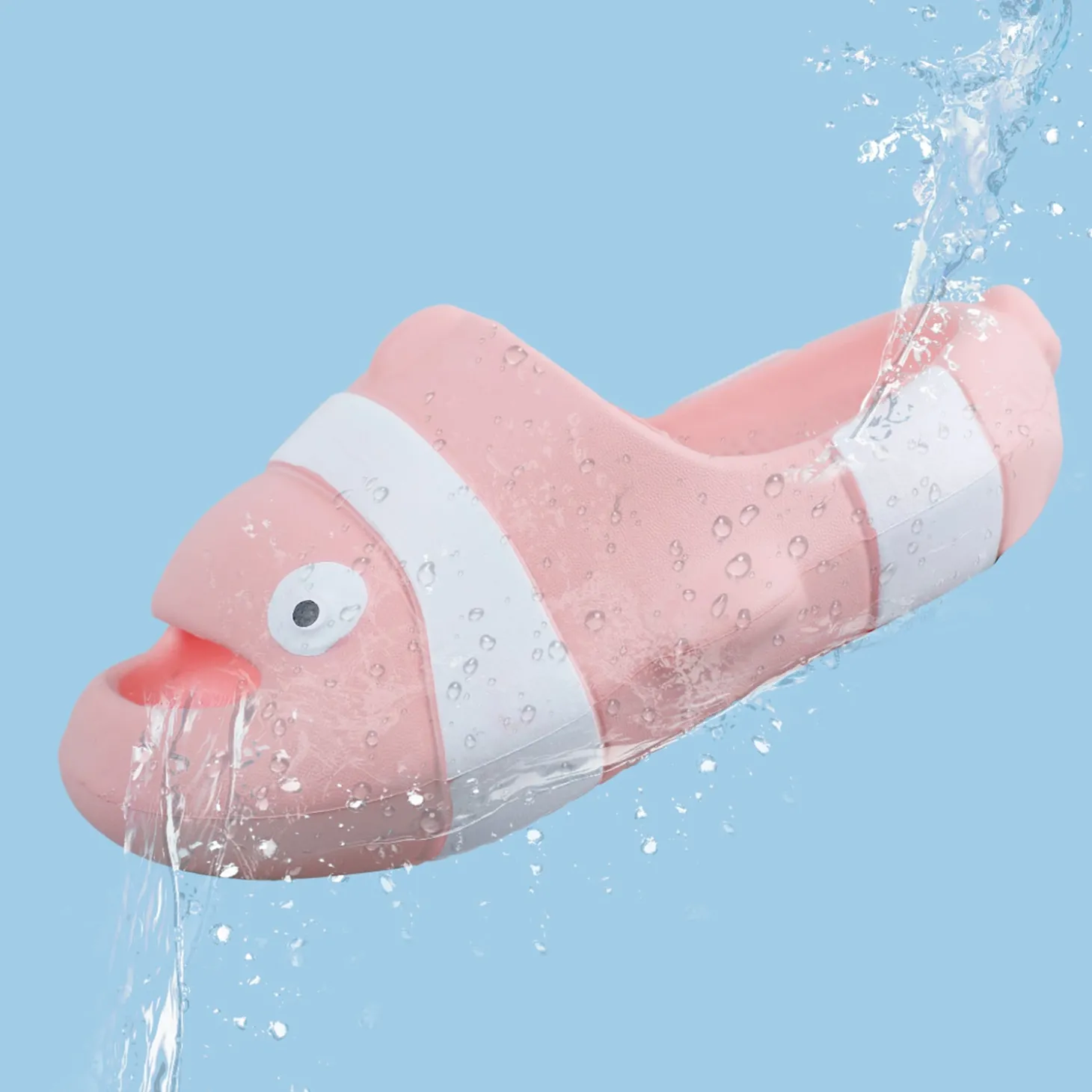 Baby Moo Nemo Waterproof Soft Slippers Anti-Skid Sliders - Pink