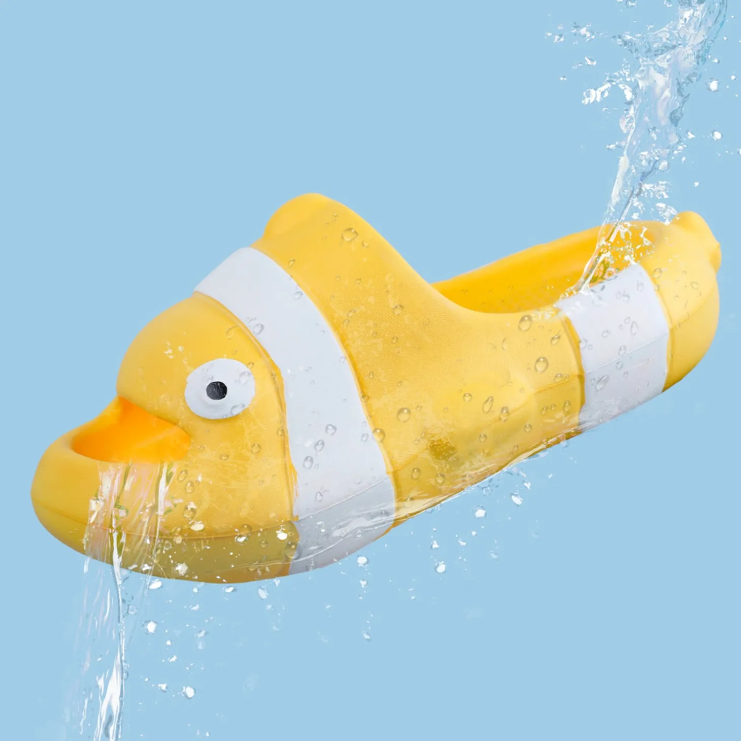 Baby Moo Nemo Waterproof Soft Slippers Anti-Skid Sliders - Yellow