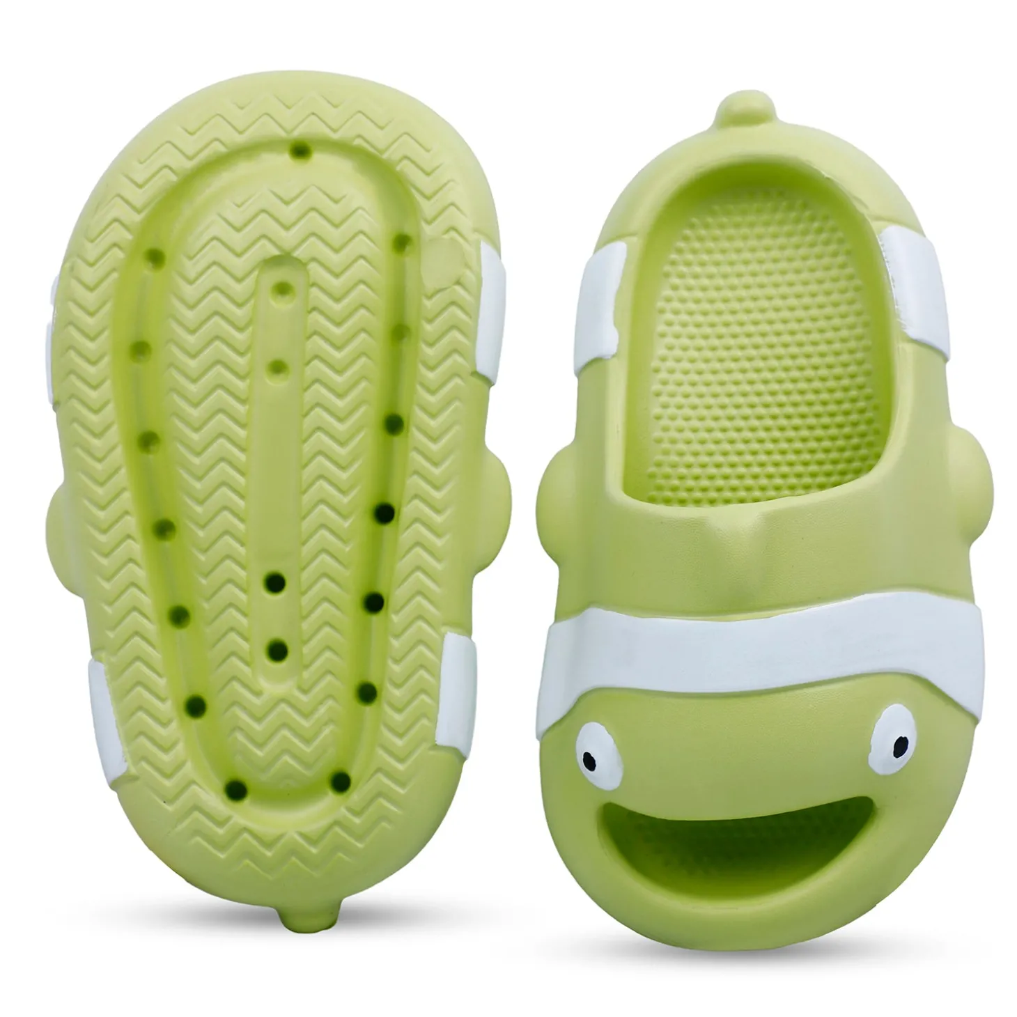 Baby Moo Nemo Waterproof Soft Slippers Anti-Skid Sliders - Green