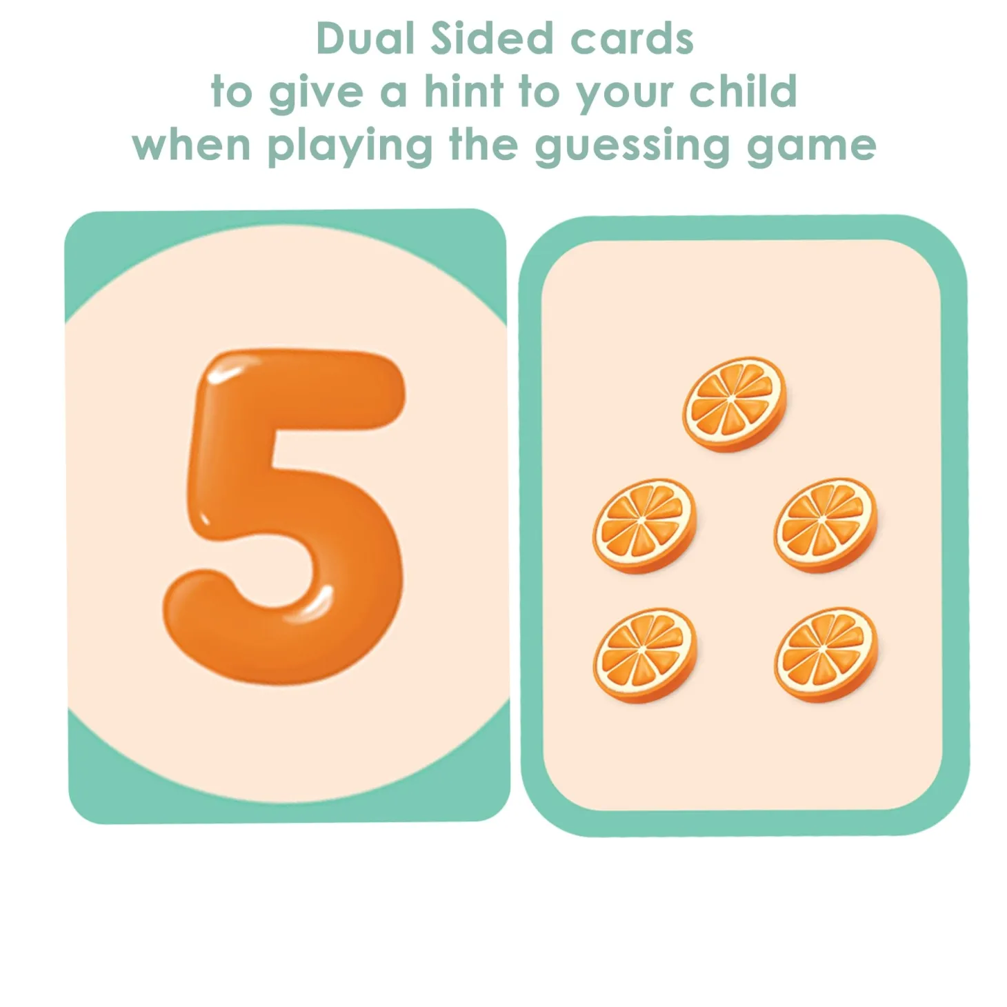 Baby Moo Numbers 1 To 10 Flash Cards - Green, Peach