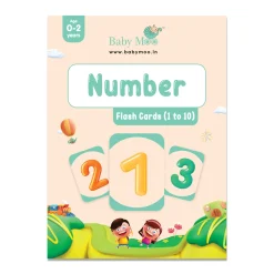 Baby Moo Numbers 1 To 10 Flash Cards - Green, Peach