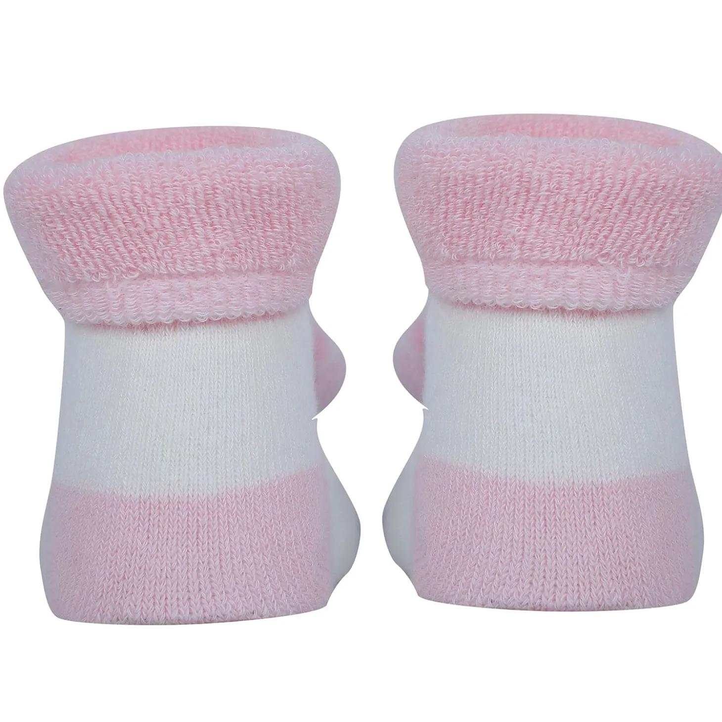Baby Moo Owl 3D Rattle Anti-Skid Socks Booties Pack of 2 - Yellow, Pink