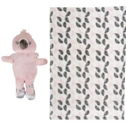 Baby Moo Owl Snuggle Buddy Soft Rattle and Plush Blanket Gift Toy Blanket - White