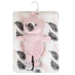 Baby Moo Owl Snuggle Buddy Soft Rattle and Plush Blanket Gift Toy Blanket - White