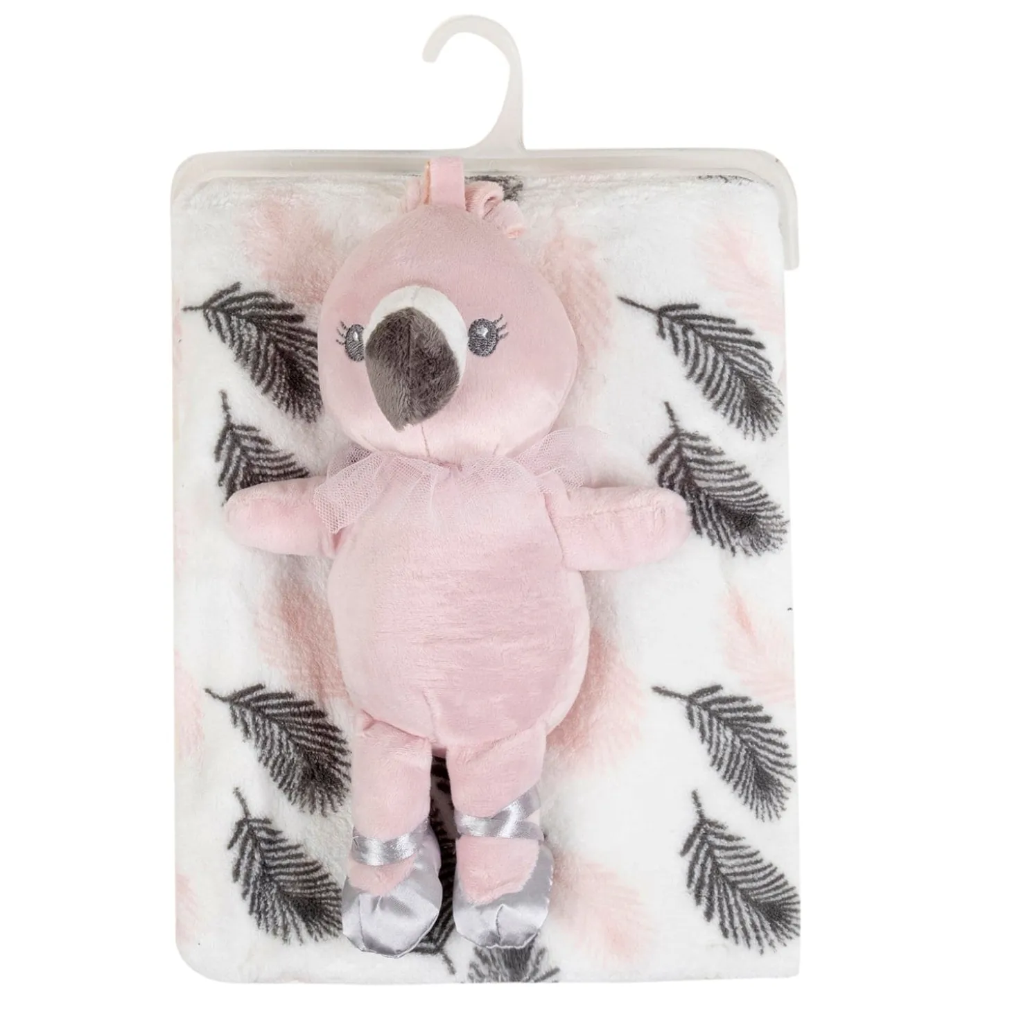 Baby Moo Owl Snuggle Buddy Soft Rattle and Plush Blanket Gift Toy Blanket - White