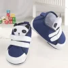 Baby Moo Panda Blue Velcro Booties