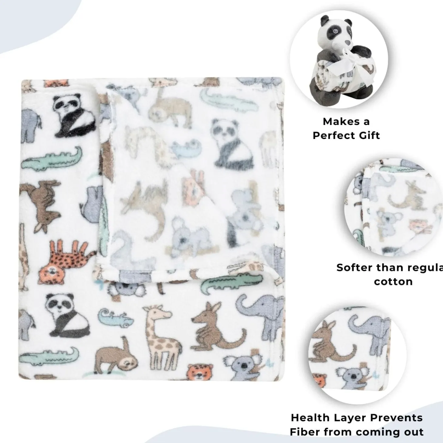 Baby Moo Panda Snuggle Buddy Soft Rattle and Plush Blanket Gift Toy Blanket - Black