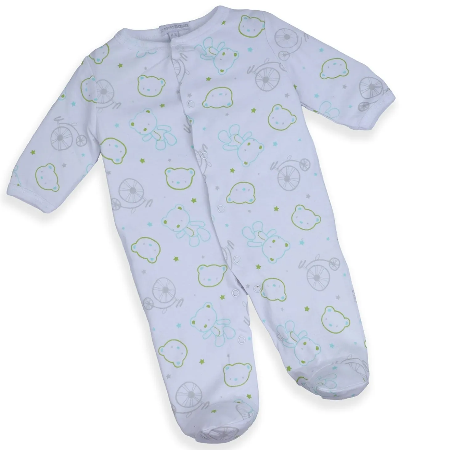 Baby Moo Papa Bear Infant Soft 5 pcs Romper Gift Set - White
