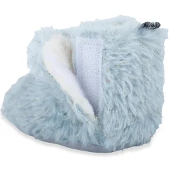 Baby Moo Papa's Angel Velcro Warm Furry Booties - Blue