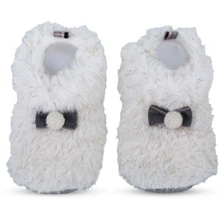 Baby Moo Papa's Angel Velcro Warm Furry Booties - Cream